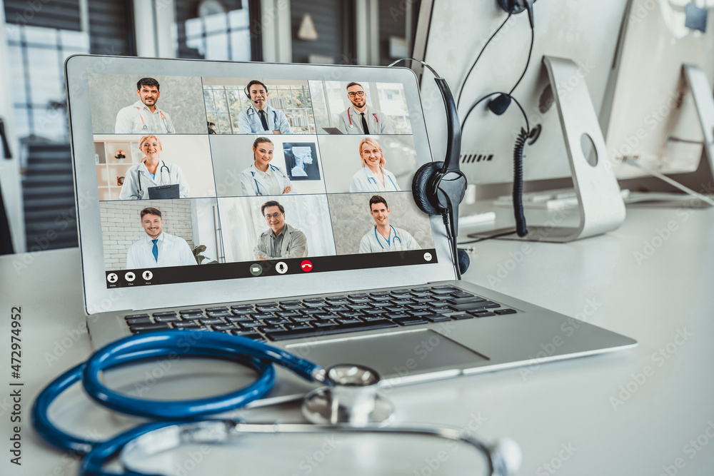 Telemedicine service online video call for doctor to actively chat with patient via remote healthcar