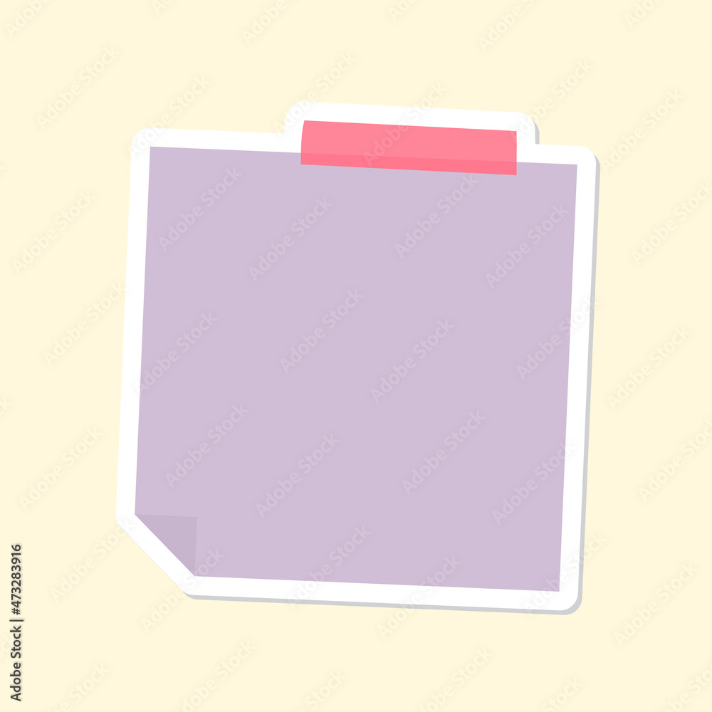 Pastel purple notepaper journal sticker vector