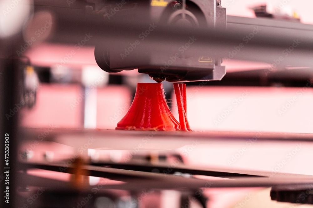 The 3D printing machine make the 3D model by material. The hi-technology for rapid prototype