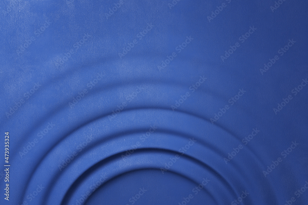 Abstract blue leather circle background with mock up place for product. Presentation and design conc