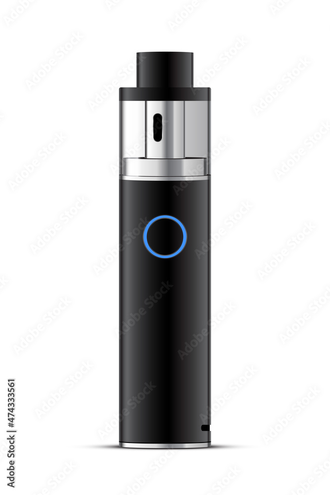 Vape mod design concept on a plain background, vector illustration of a electronic cigarette