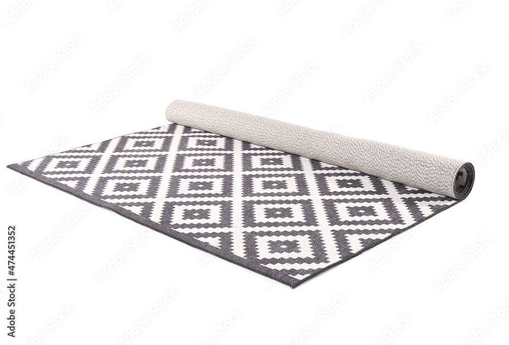 Modern carpet on white background