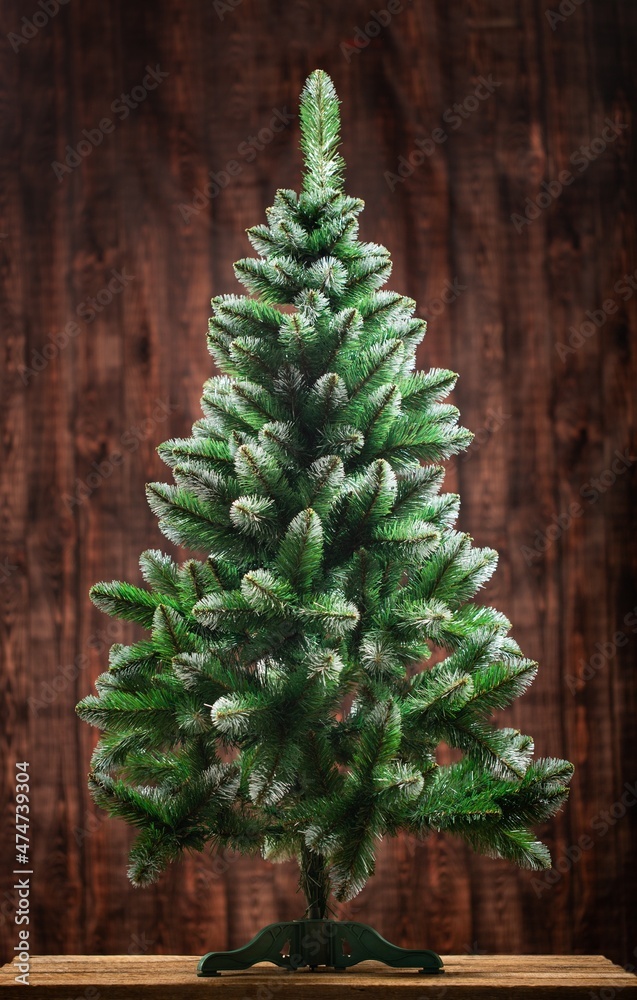 Beautiful christmas tree on dark background