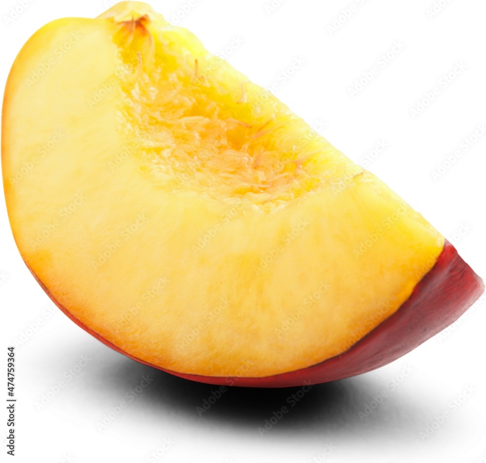 Fresh tasty ripe peach or nectarine fruit slices