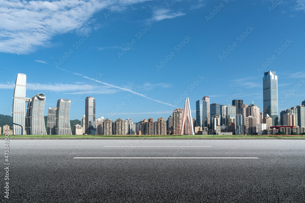 城市道路与现代建筑背景