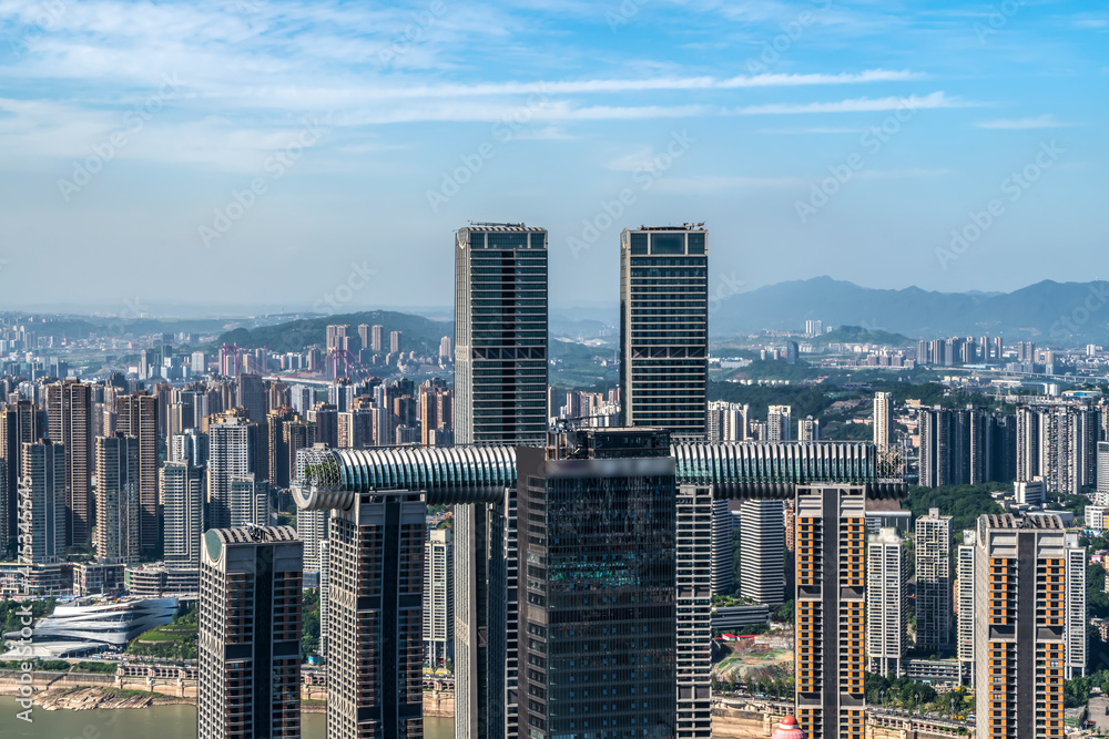 现代大都市天际线，中国重庆，