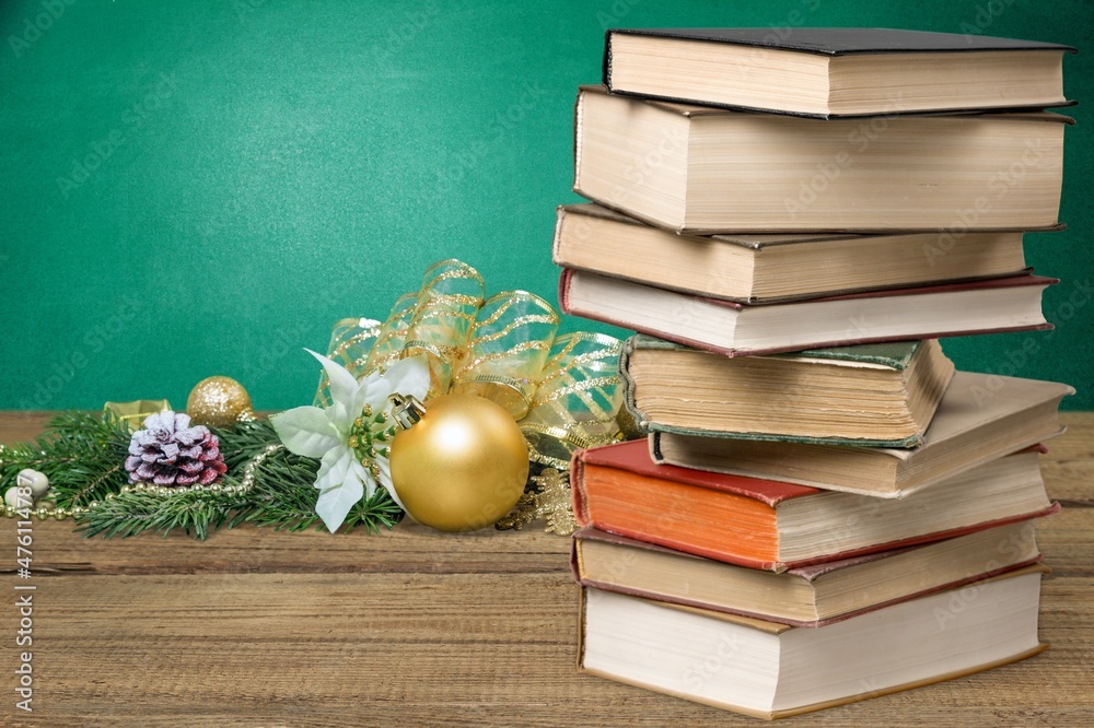 books as christmas gift,christmas present,reading,literature,education,making a gift concept