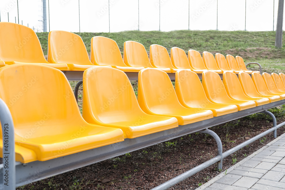 Yellow seats at city stadium