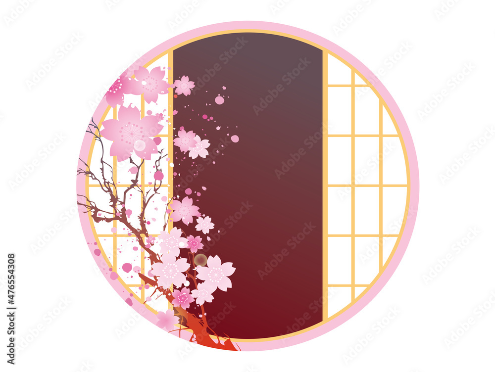 春　桜　和風　フレーム　背景