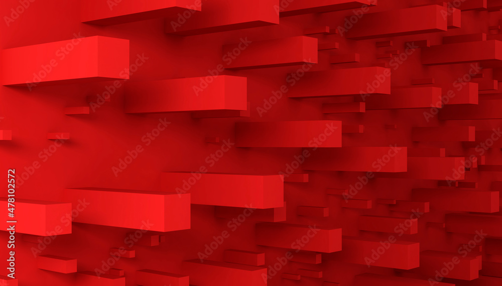 Abstrract red geometry 3d background