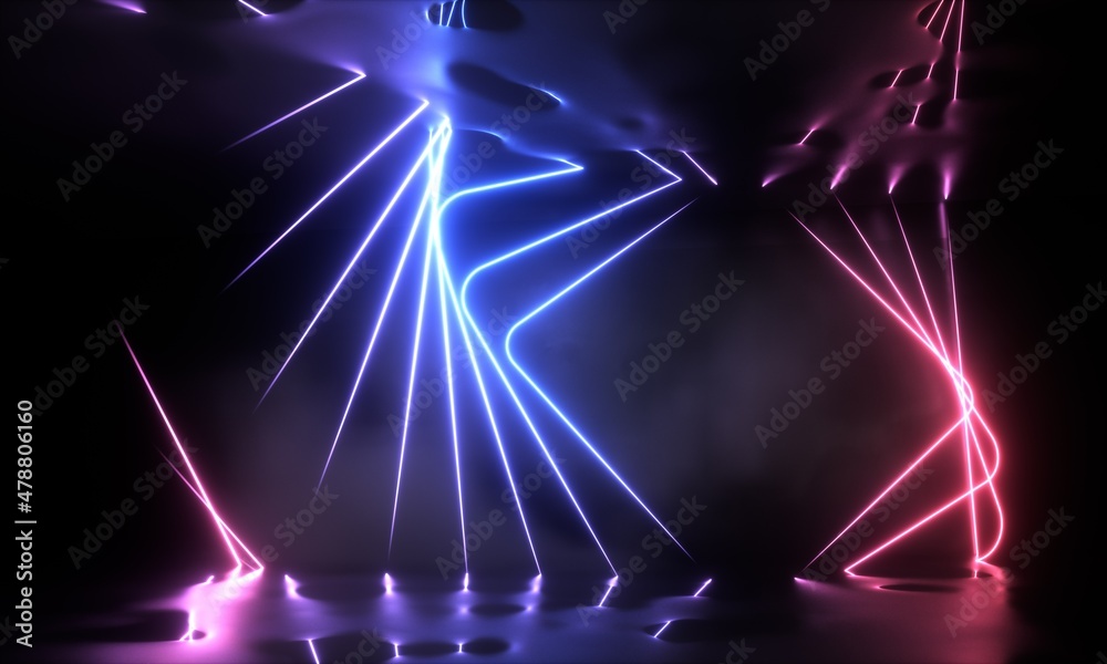 3D rendered neon light effect