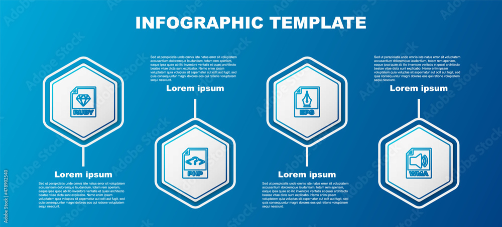 设置行RUBY文件文档、PHP、EPS和WMA.Business infographic template.Vvector