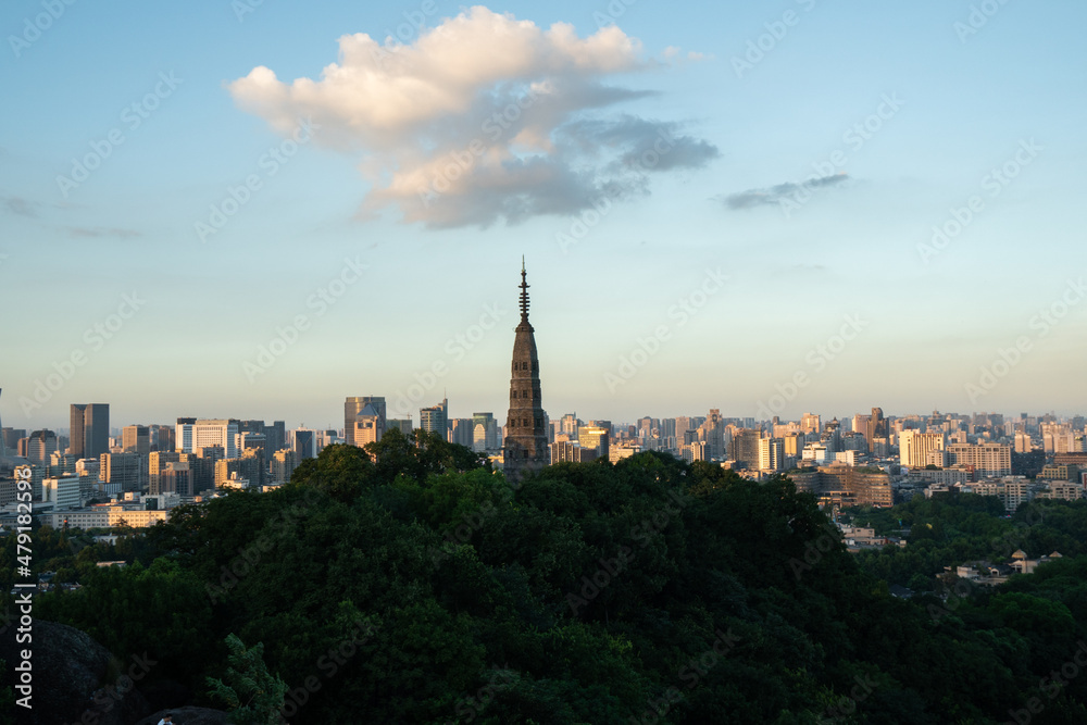 中国杭州的城市天际线