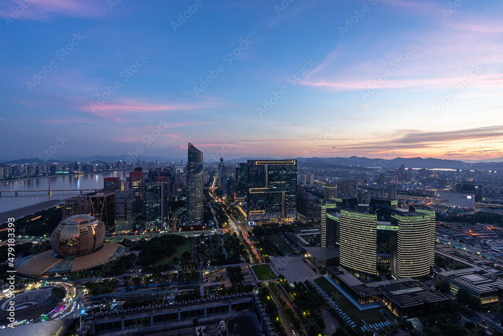 中国杭州的城市天际线