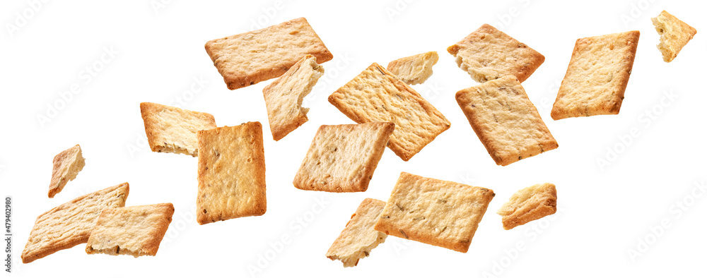 Crispbread, italian snack cookies isolated on white background