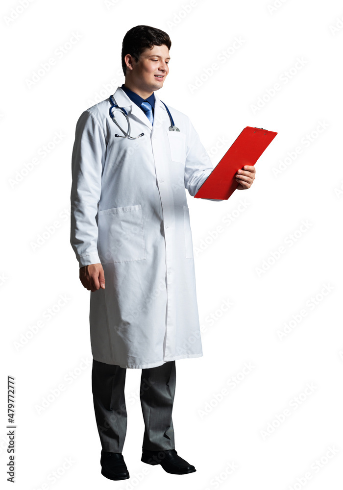 Doctor with tablet for documents