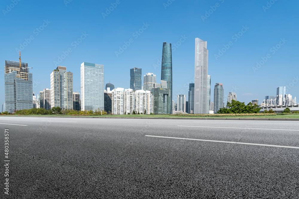 道路与中国现代城市建筑背景