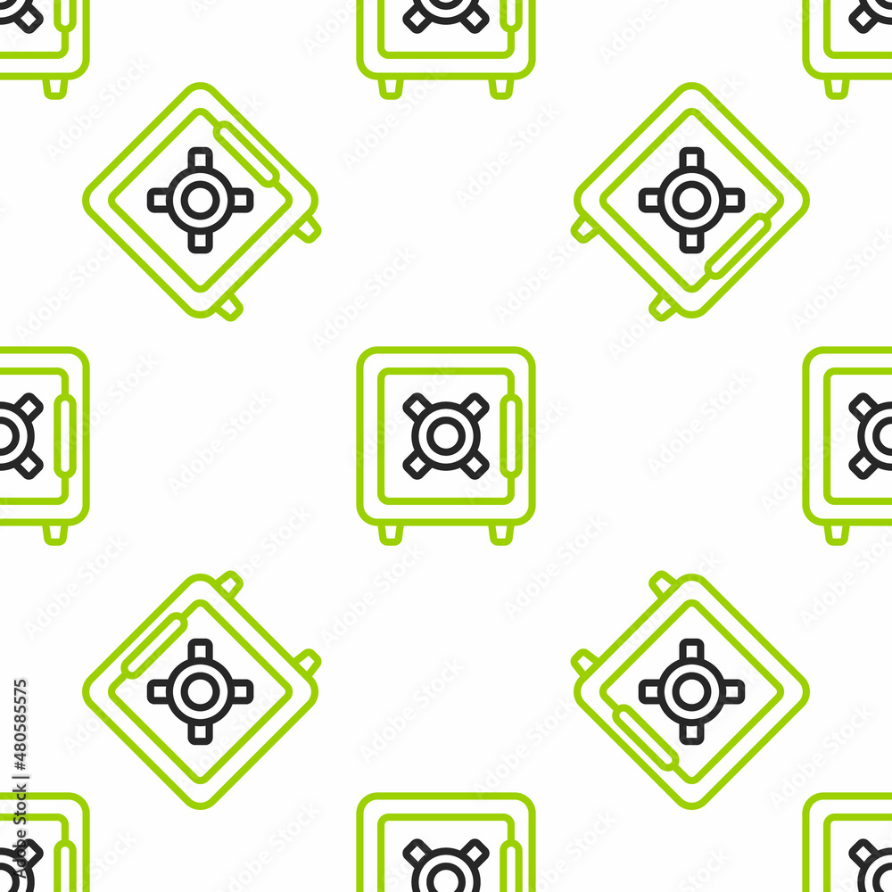 Line Bag of food for pet icon isolated seamless pattern on white background. Food for animals. Dog b