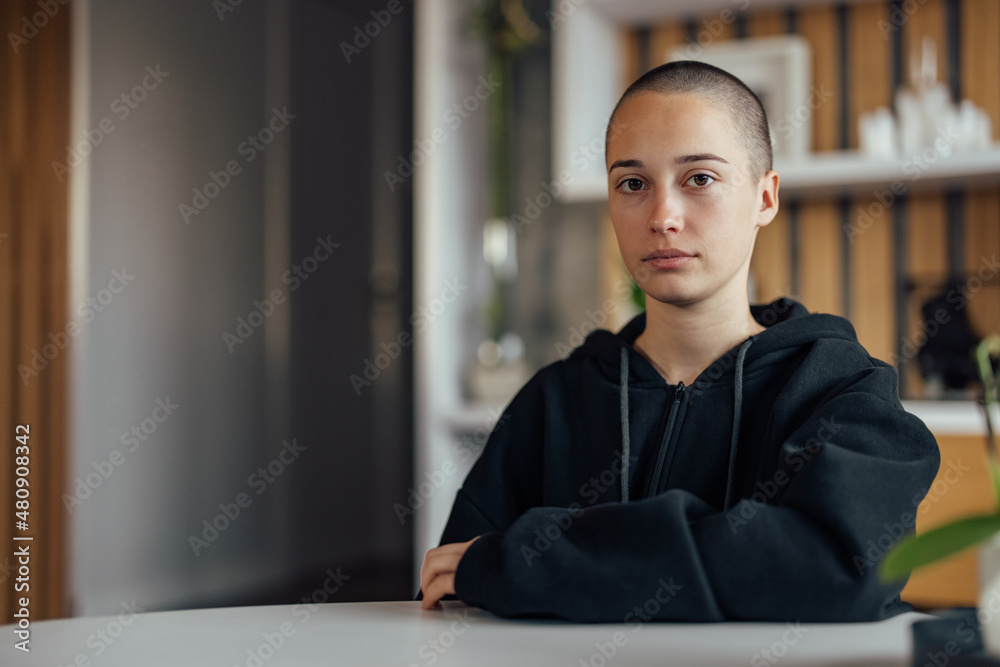 Picture of teenage girl, pondering about her future.