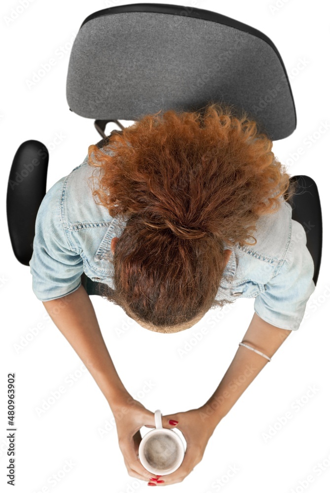 Beautiful business woman using a working on office desk