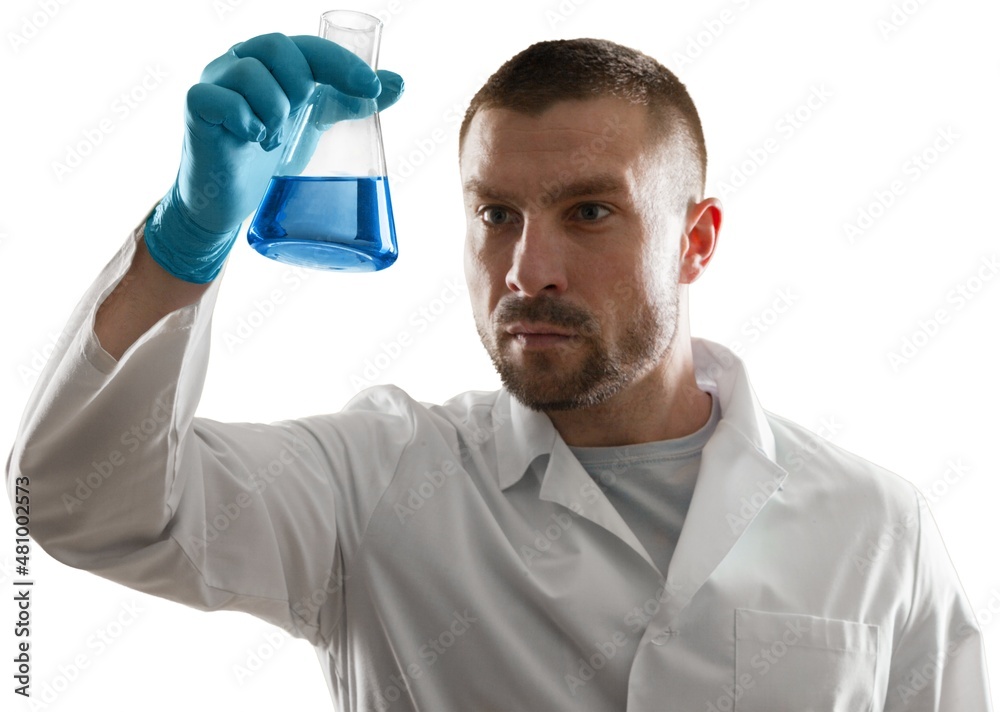 chemical man working with tube test in the research laboratory