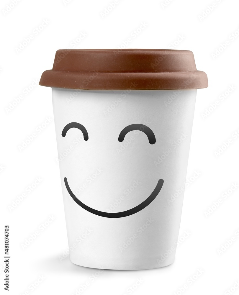 White paper takeaway coffee cup