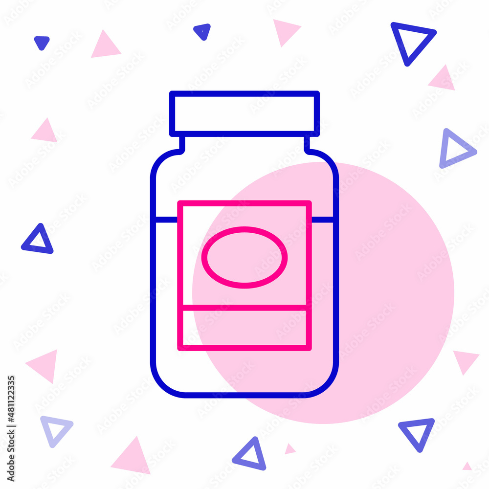 Line Jam jar icon isolated on white background. Colorful outline concept. Vector