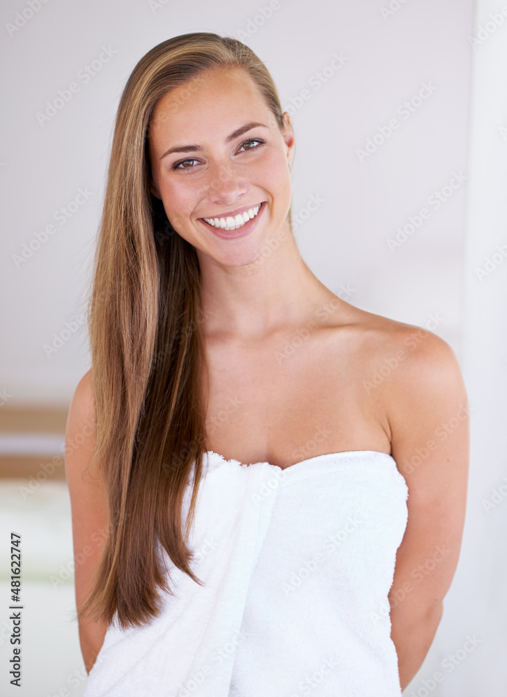 No, it is not hair extensions.... Front view shot of a woman showing off her healthy long hair.