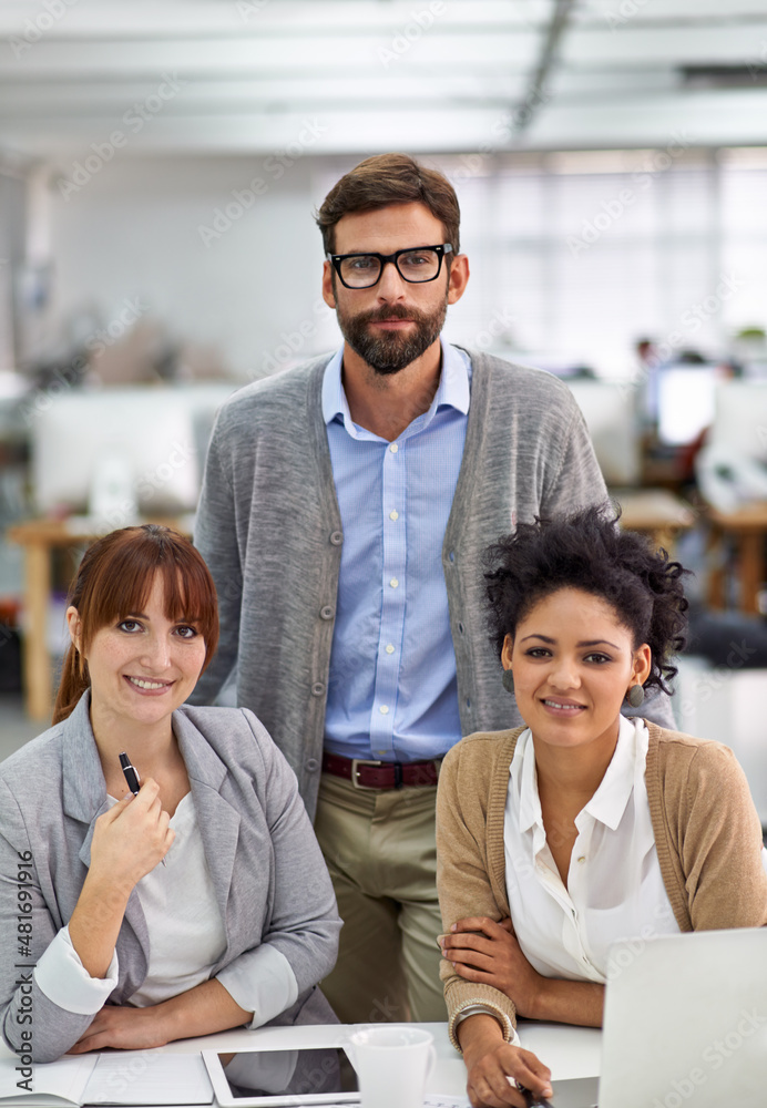 Dynamic young office professionals. Portrait of a group of dedicated and dynamic design professional