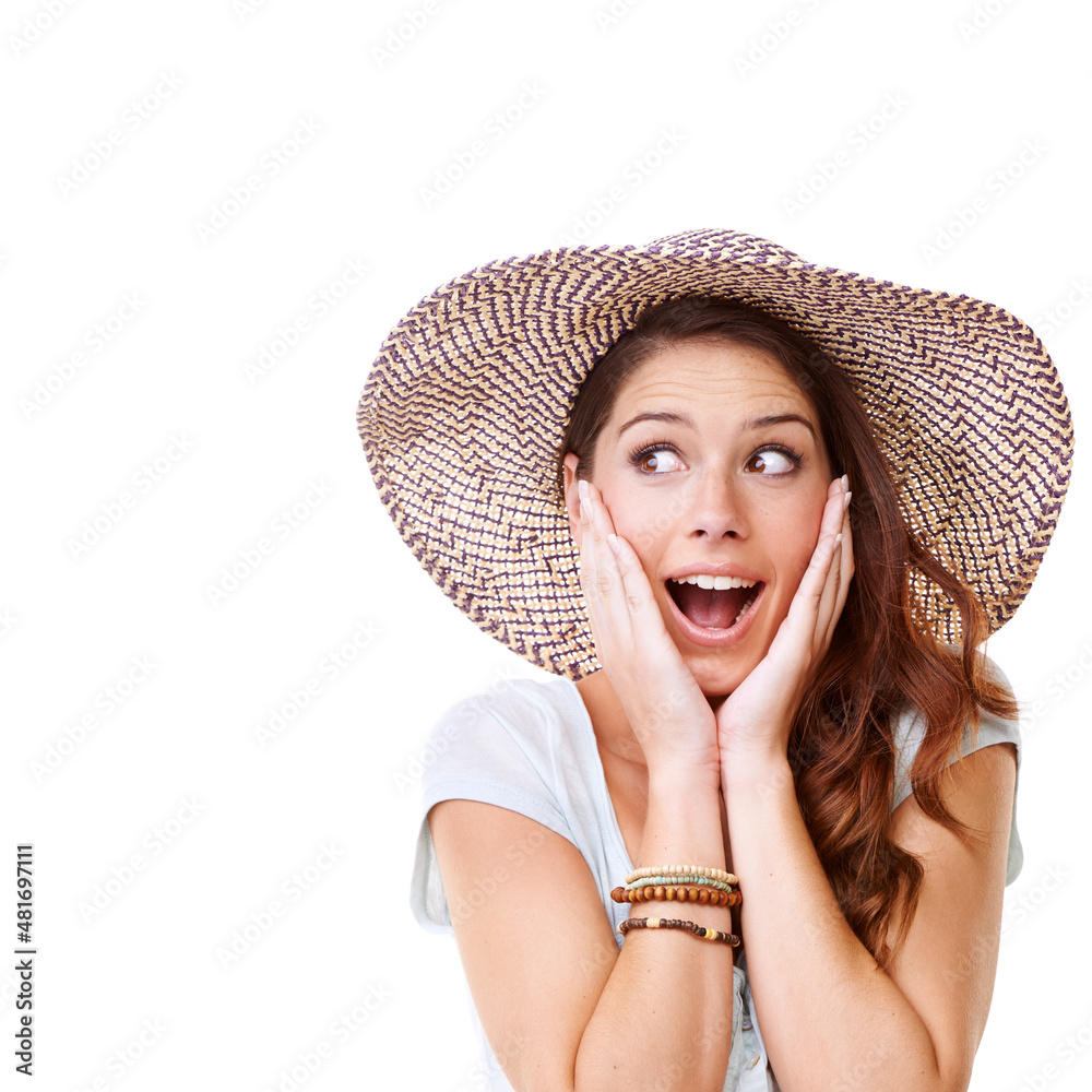 Im wearing my thinking had. Cropped shot of an attractive young woman isolated on white.