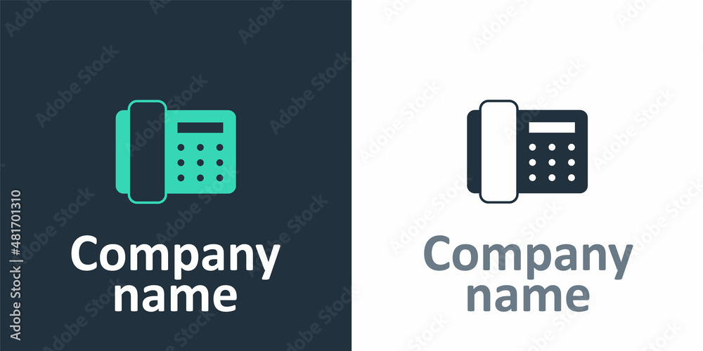 Logotype Telephone handset icon isolated on white background. Phone sign. Logo design template eleme