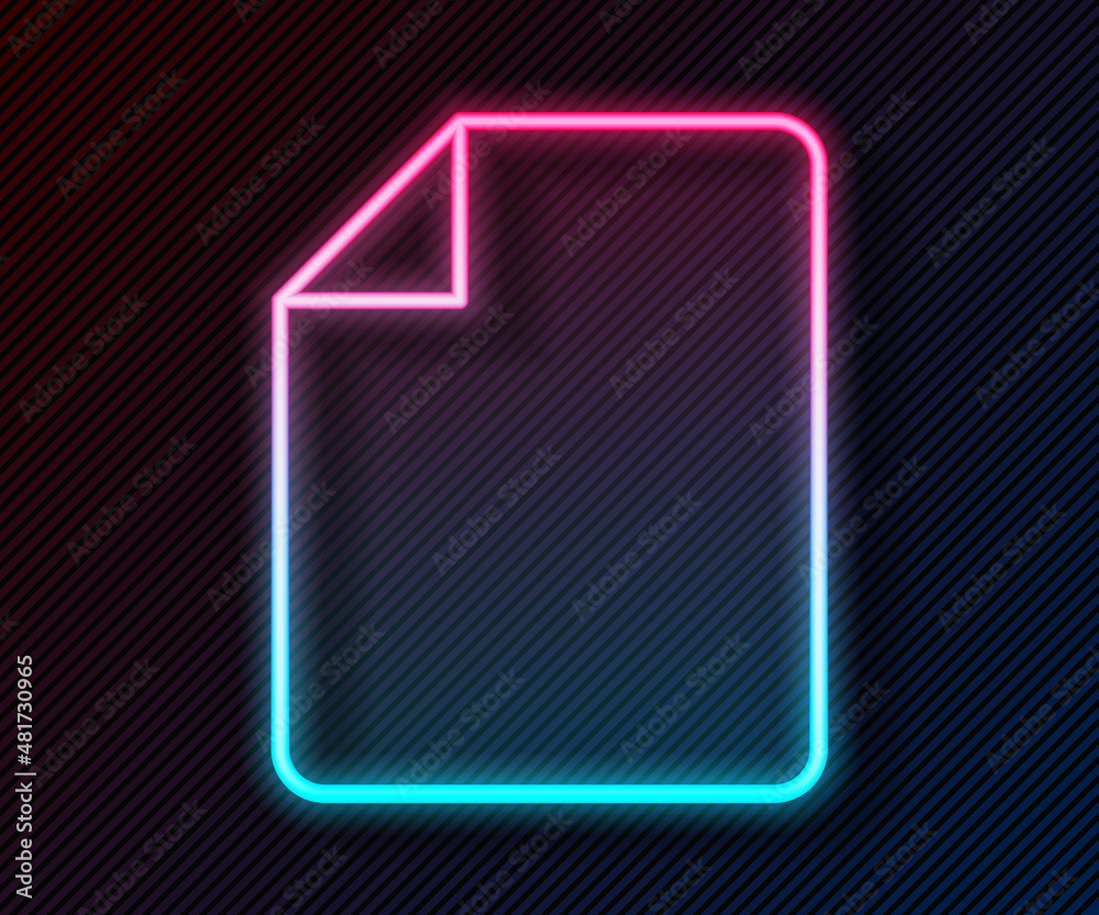 Glowing neon line File document icon isolated on black background. Checklist icon. Business concept.