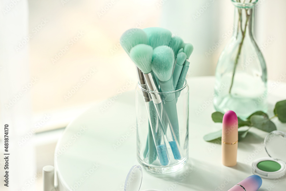 Decorative cosmetics on light table