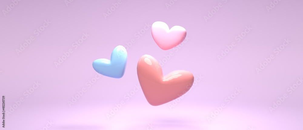 Hearts - Appreciation and love theme - 3D render