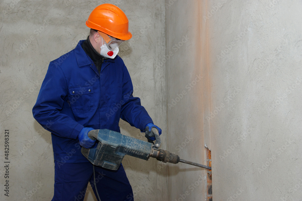 Worker with jackhammer