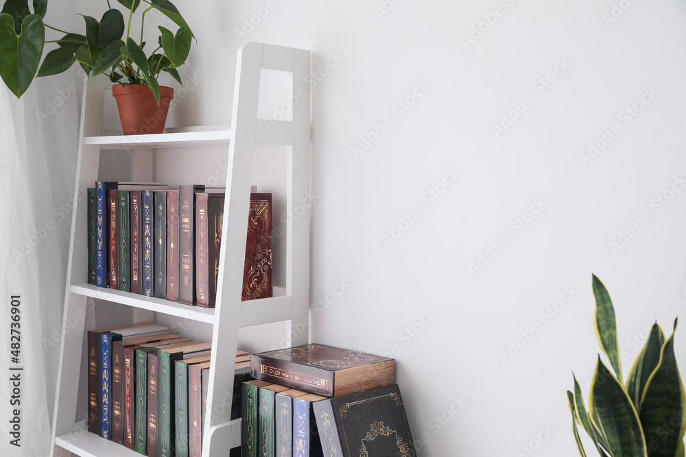 Bookcase in modern interior of room