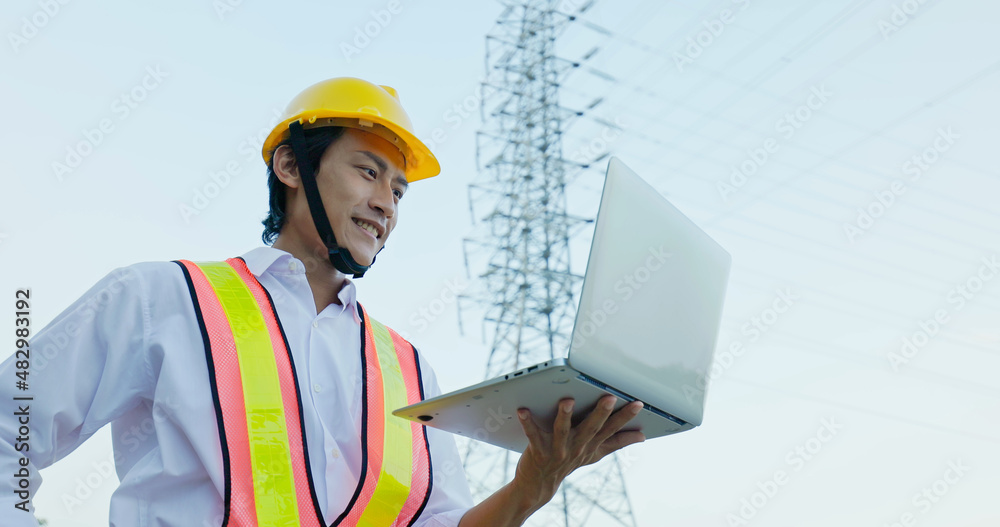 engineer with power line