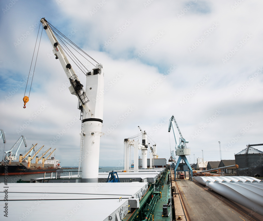 Tough work for tough machines. Cranes and industry in the harbor.