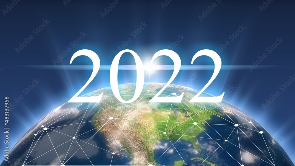 Digital global futuristic world  2022 telecommunication network technology connect data of communica