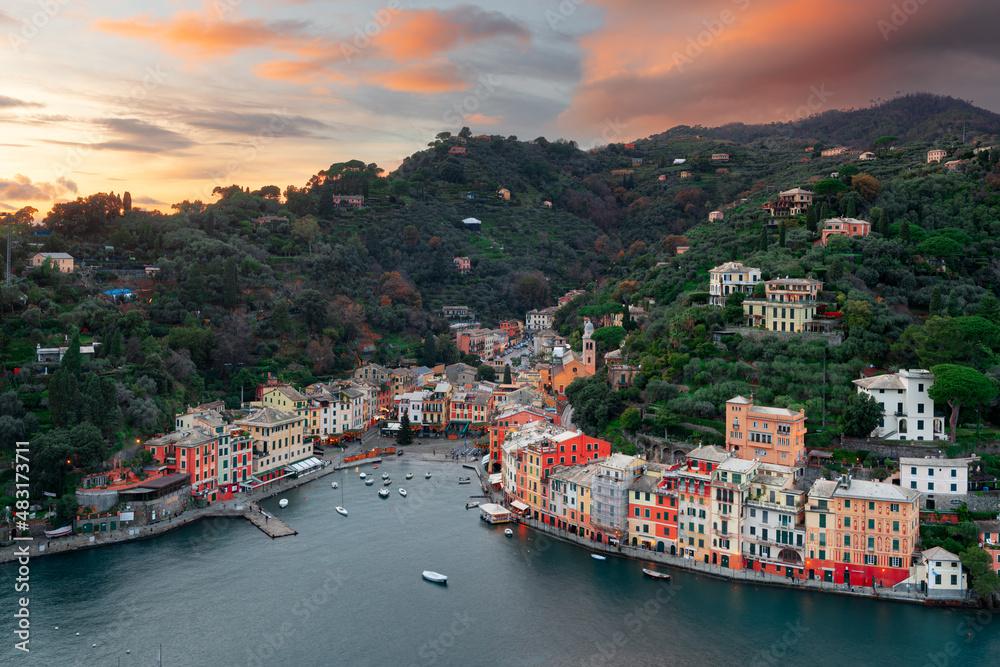 Portofino, Italy Fishing Village at Dusk