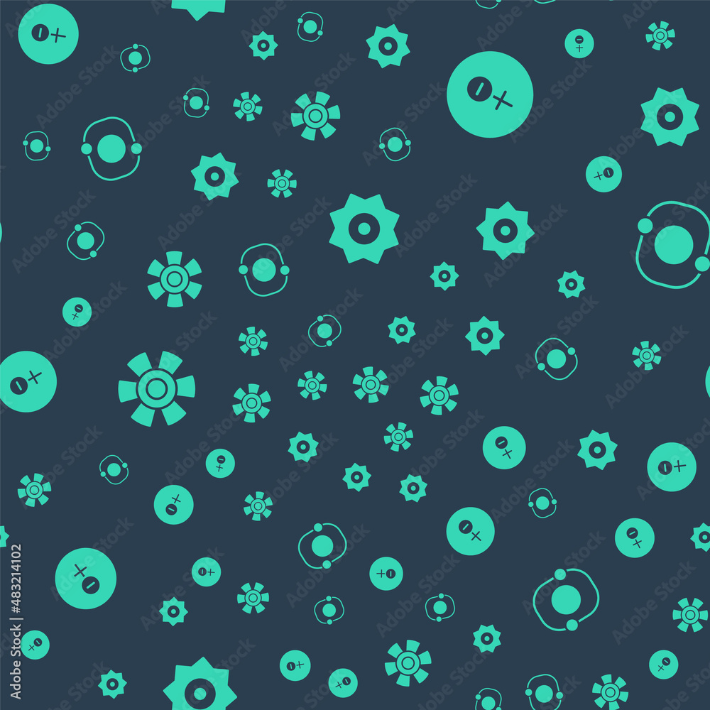 Set Falling star, Venus symbol, Sun and Solar system on seamless pattern. Vector