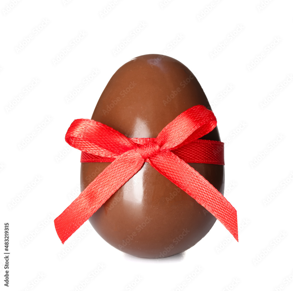 Chocolate Easter egg isolated on white background