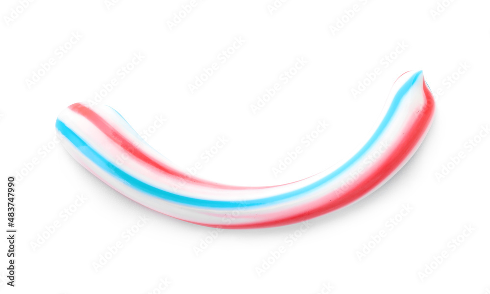 Sample of toothpaste on white background