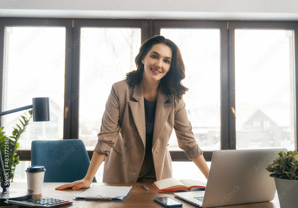 woman working in the office