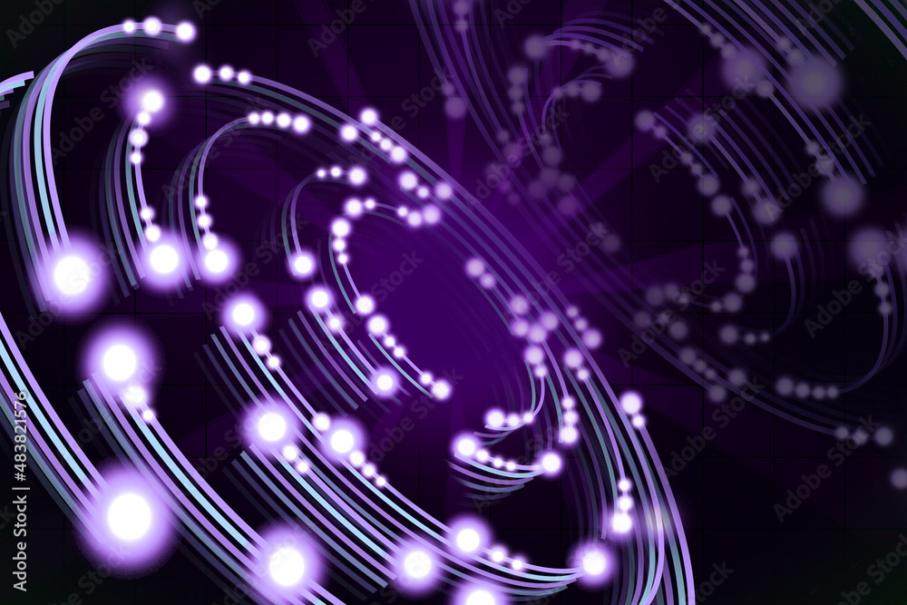 Creative purple circular light background. Techonolgy, innovation and future concept. 3D Rendering.