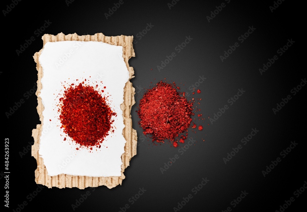 Powder of auspicious red orange colored Sindoor or kumkum