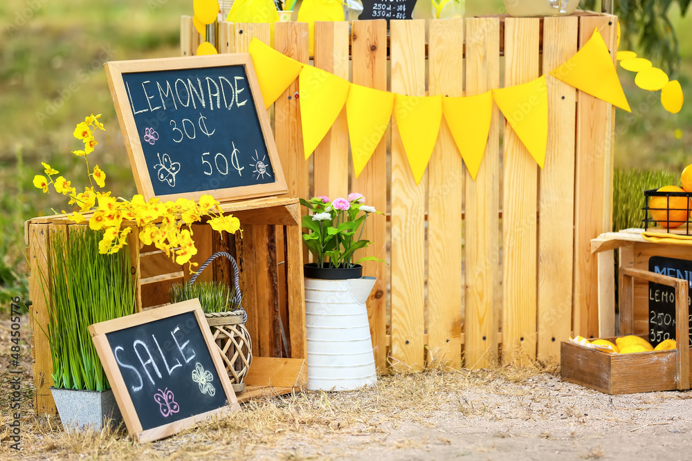 Stand for selling lemonade in park