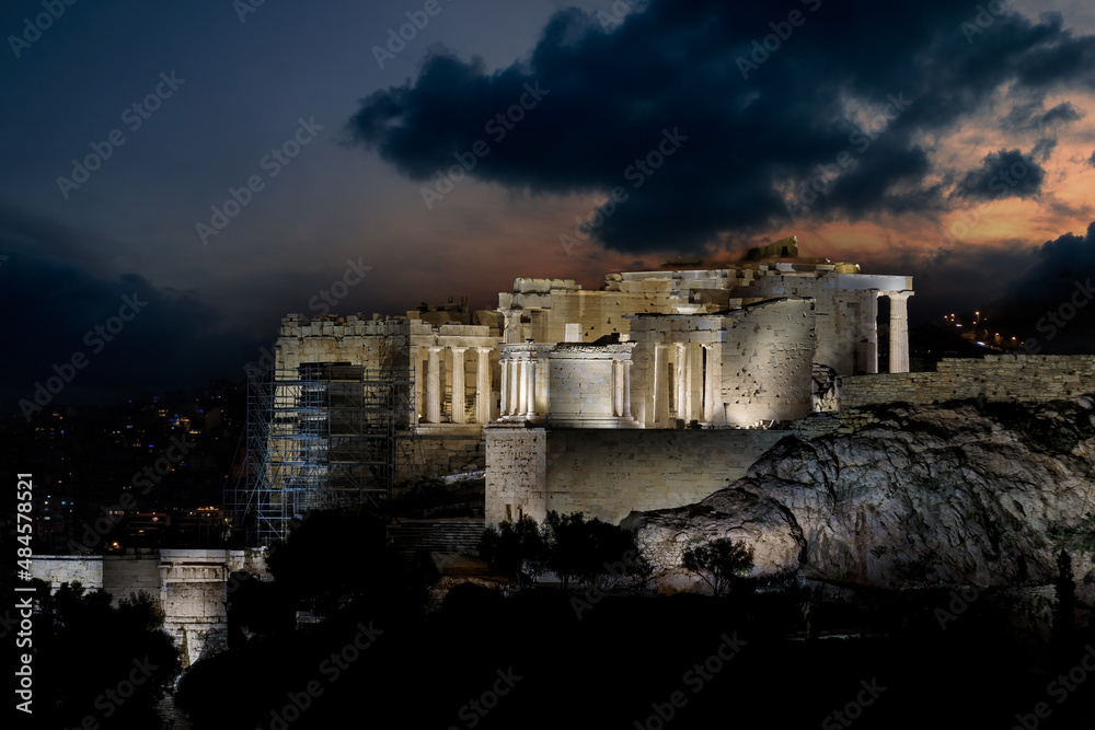 Acropolis With Propylaea And Temple of Athena Nike