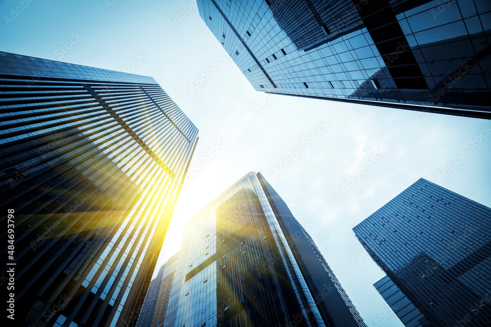 Financial District Office Building Facades and Glass Curtain Walls