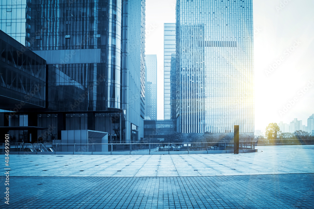 Financial District Office Building Facades and Glass Curtain Walls